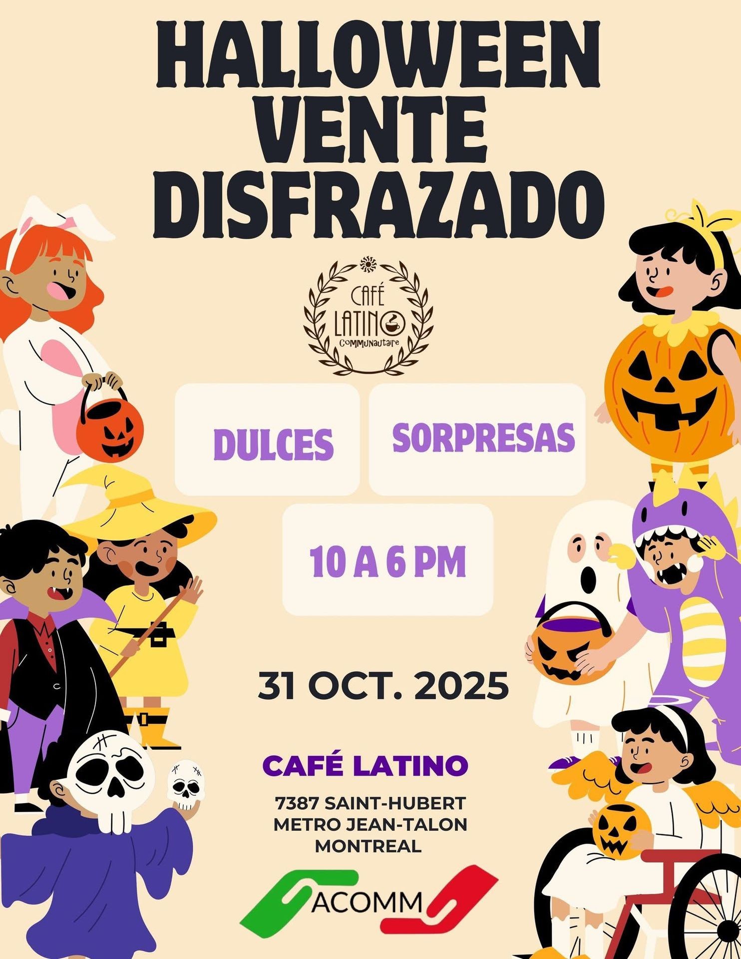 Halloween cafe latino ACOMM Montreal