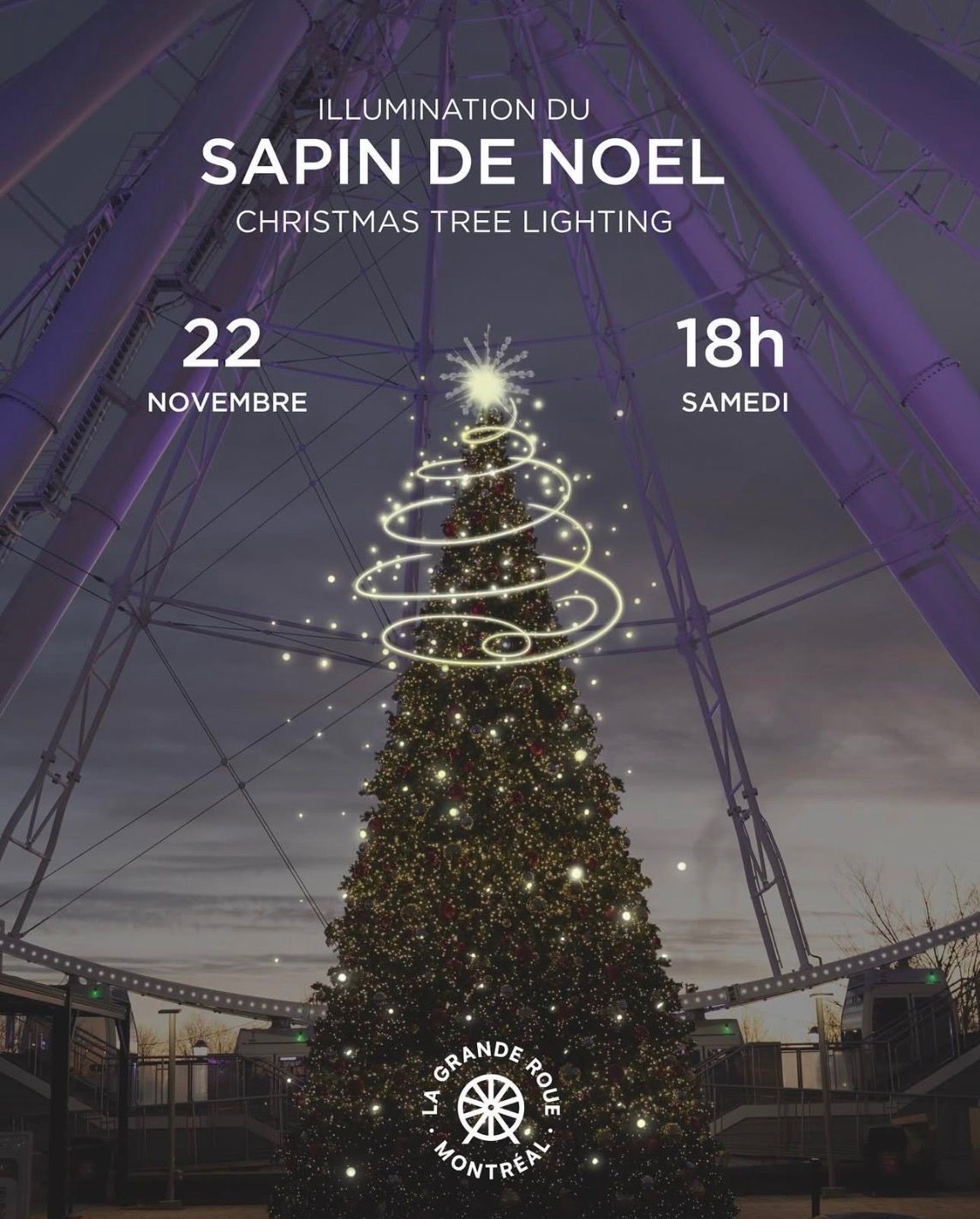 Illumination sapin de noel Vieux port Montreal